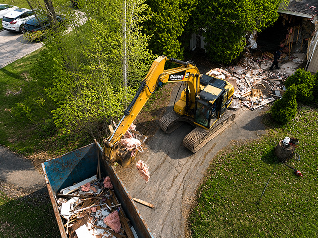 Travaux de démolition